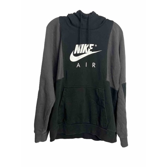 Men Nike Air Sportswear Colorblock Hoodie Black/grey M - Picture 1 of 11
